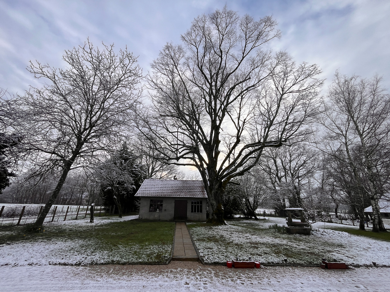 L’atelier de La Chancelle sous la neige