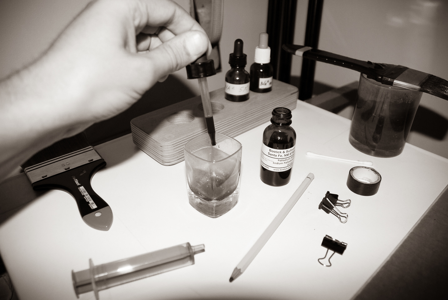 Each drop of solution is measured